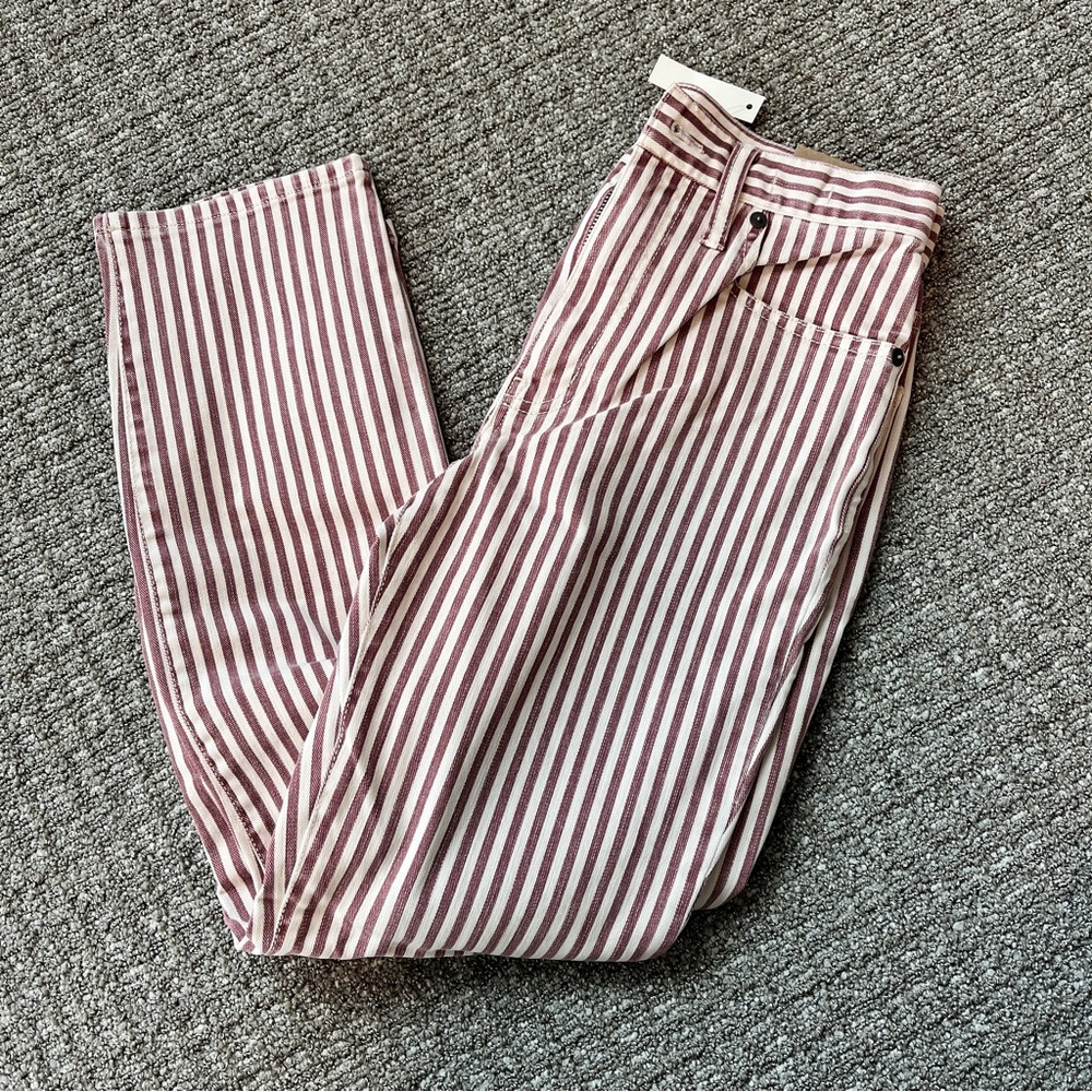NWT Madewell The High-Rise Slim Boyjean in Luca Stripe
